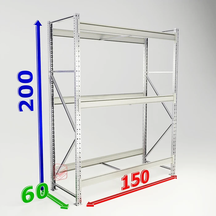 Каркас стеллажа складского MS Pro 200х150х60 3 полки фото СтеллажМастер