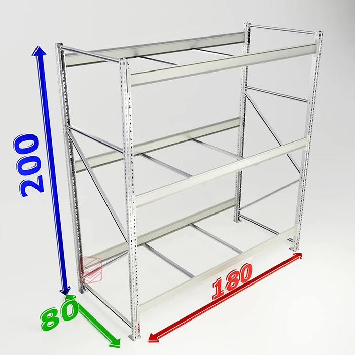 Металлический каркас для стеллажа MS Pro 200х180х80 3 полки фото Стеллаж Мастер
